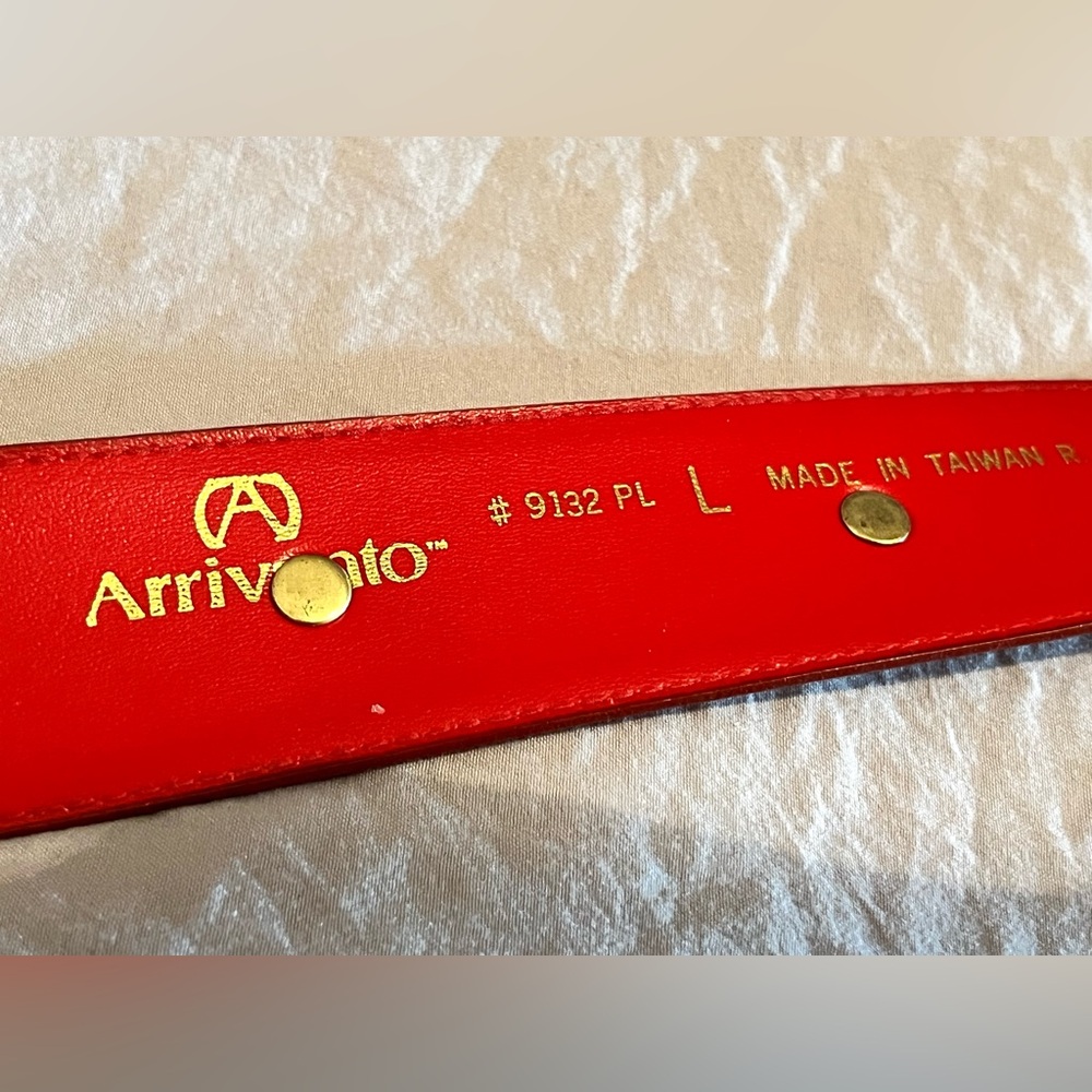 Arrivanto Red Leather Belt with Coins - Picture 9 of 9